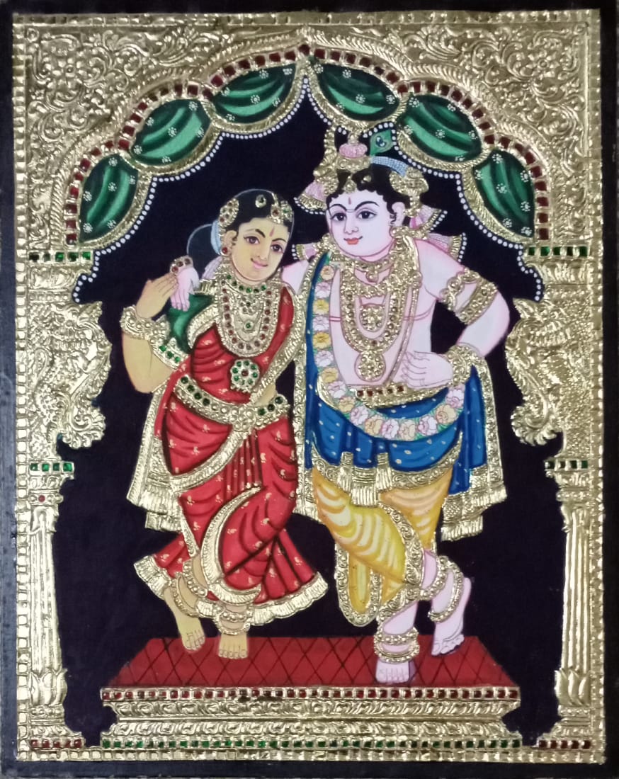 Radha Krishna 1 Tanjore Painting 15 X 20 International Indian