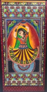 Dancing Girl - Madhubani Painting (46cm x 92cm) - International Indian ...