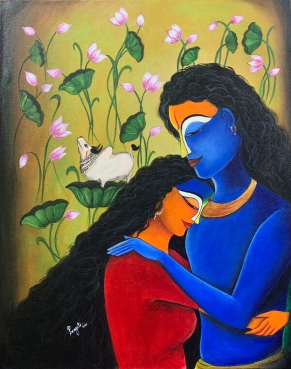 RADHA KRISHNA - Indian art (24" x 30")