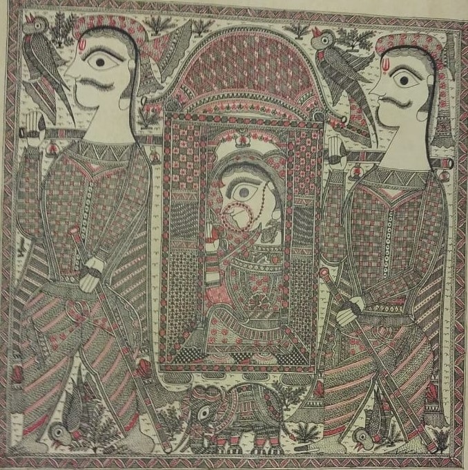 Doli – Madhubani painting, Artist Chandra Bhushan Kumar. International Indian Folk Art Gallery