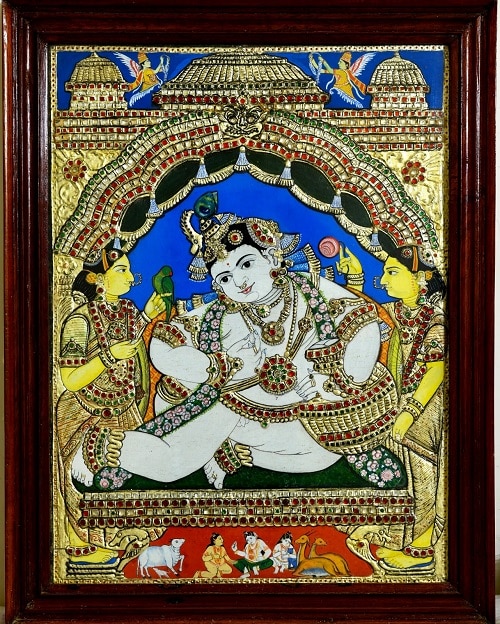 Traditional Tanjore Painting - Artist Senthil Vel, International Indian Folk Art Gallery