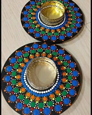 Candle Holder - Dot Mandala - Indian Handicraft - Navnita - 08