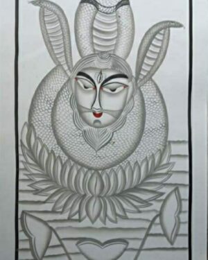 Shiva - Kalighat painting - Jahuran Chitrakar - 22