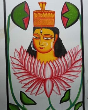 Durga Ma - Kalighat painting - Rahim Chitrakar - 13