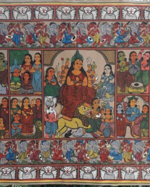 Maa Durga - Kalighat painting - Semaruddin - 05
