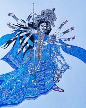 Maa Durga- Mandala painting - Snehlata - 07