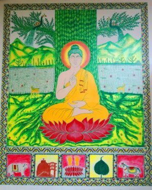 Lord Buddha - Manjusha painting - Pawan Kumar - 01