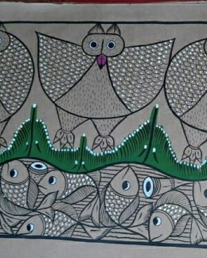 Birds and Fishes - Pattachitra painting - Amiruddin Chitrakar - 11