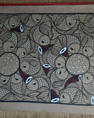 Fishes - Pattachitra painting - Amiruddin Chitrakar - 12