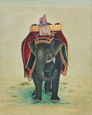 Royal Elephant - Rajasthani Miniature - Mukesh Kumar - 08