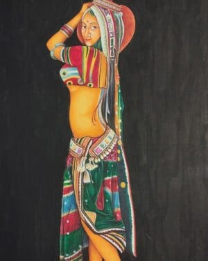 Pani Haran - Rajasthani Miniature - Mukesh Kumar - 10