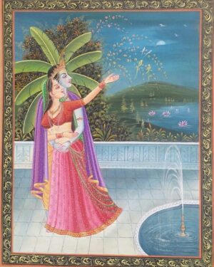 Radha Krishna - rajasthani painting - Dharmendrayati - 113