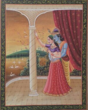 radha krishna - rajasthani painting - Dharmendrayati - 115