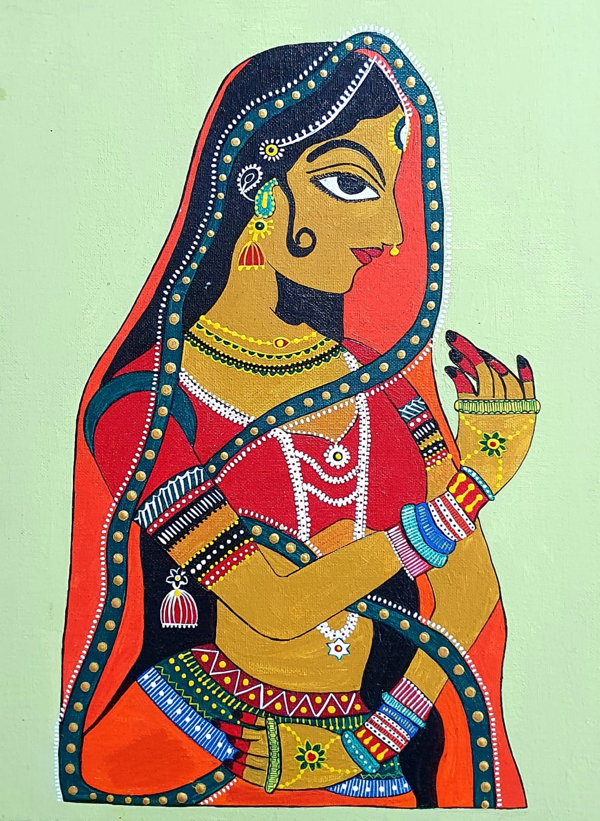 Welcome Painting 12 X 16 International Indian Folk Art Gallery