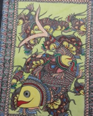 Fishes - Madhubani painting - Sharvan Paswan - 07