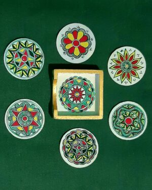 Tea coasters - Manjusha art - Indian handicraft - Varsha Kumari - 05