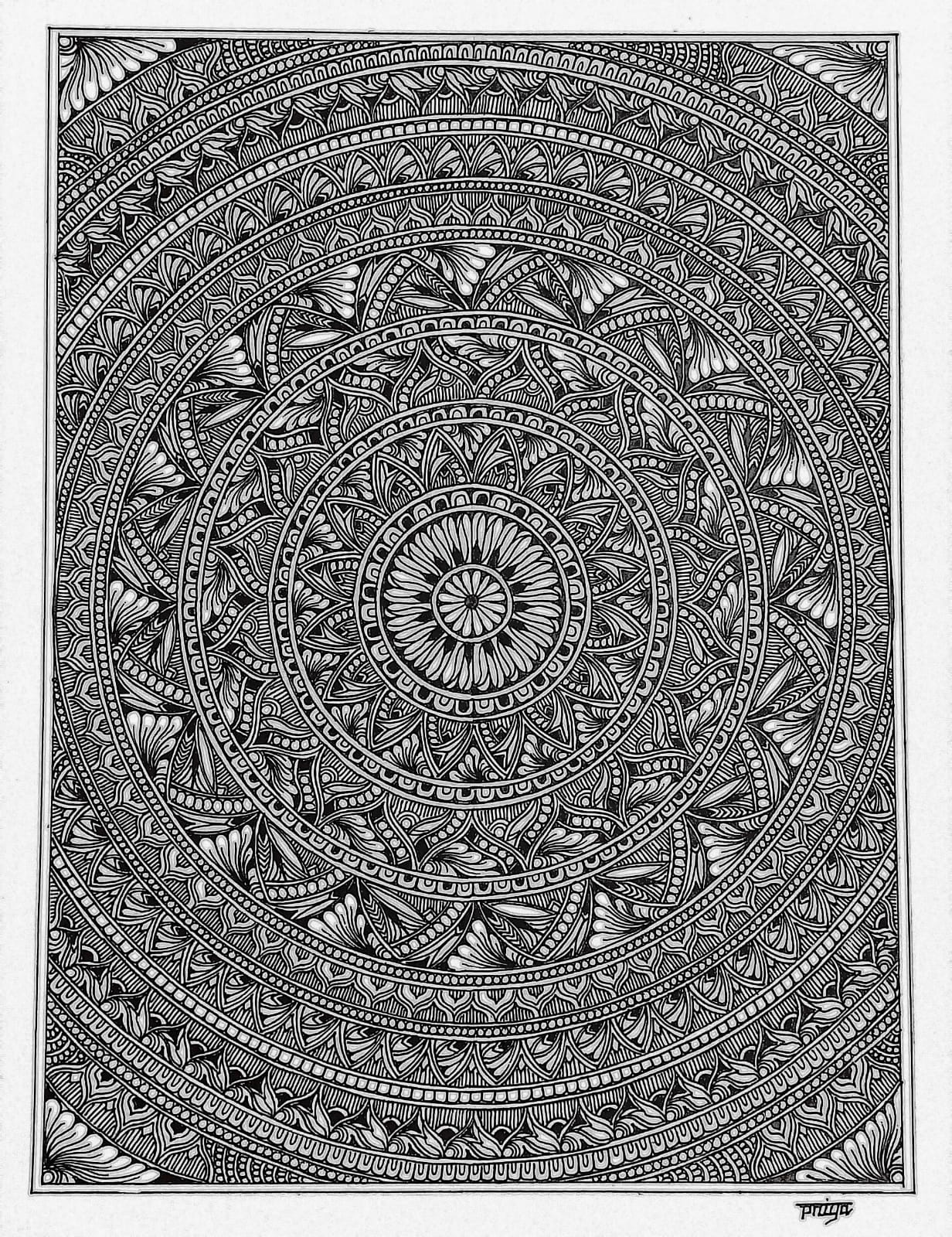 Gopuram Tower Mandala In A Circle Mandala Mandala Art 21 X 275 Cms International Indian