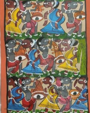 Tribal dance - Patua art - Jaba Chitrakar - 09