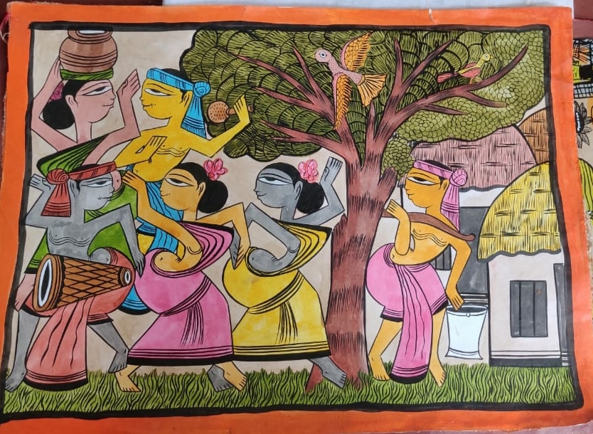 Tribal Dance #1 - Patua Pattachitra Painting (14