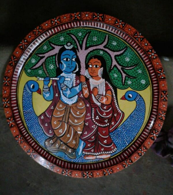 Radha Krishna - kalighat painting - Indian handictraft - Dilu Chitrakar - 01