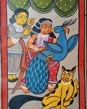 Babu aur Biwi - kalighat painting - Layala Chitrakar - 04