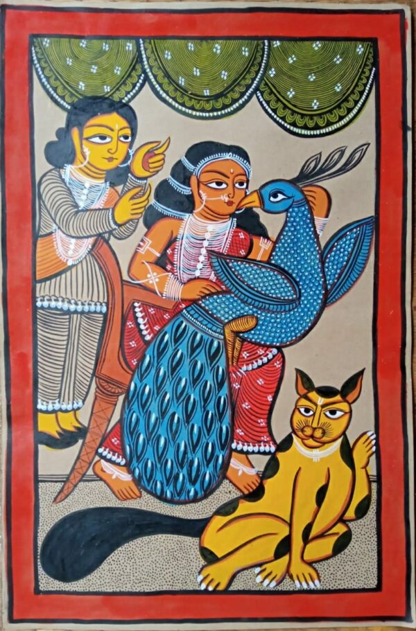 Babu aur Biwi - kalighat painting - Layala Chitrakar - 04