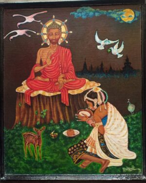 Buddha and Sujatha - Indian Art - Pooran Poori - 08