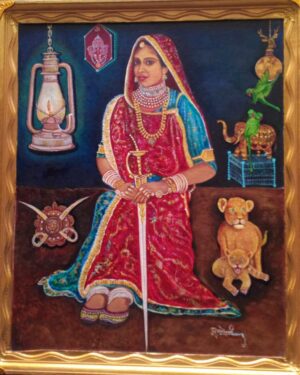 Gallantry lady of Rajasthan - Indian Art - Pooran Poori - 09
