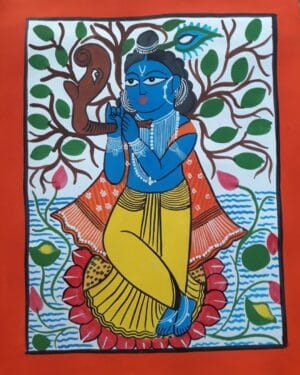 Shree Krishna - Kalighat painting - Samir Chitrakar - 07
