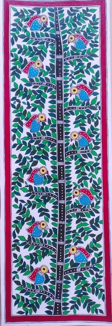 Forest and Bird - Madhubani painting - saraswatikumari -23