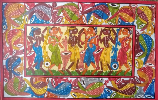 Tribal dance - Patua-Pattachitra - Asima Chitrakar - 02