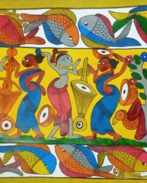 Tribal dance - Patua-Pattachitra - Asima Chitrakar - 04