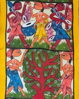 Tribal dance - Patua-Pattachitra painting - Arati - 02