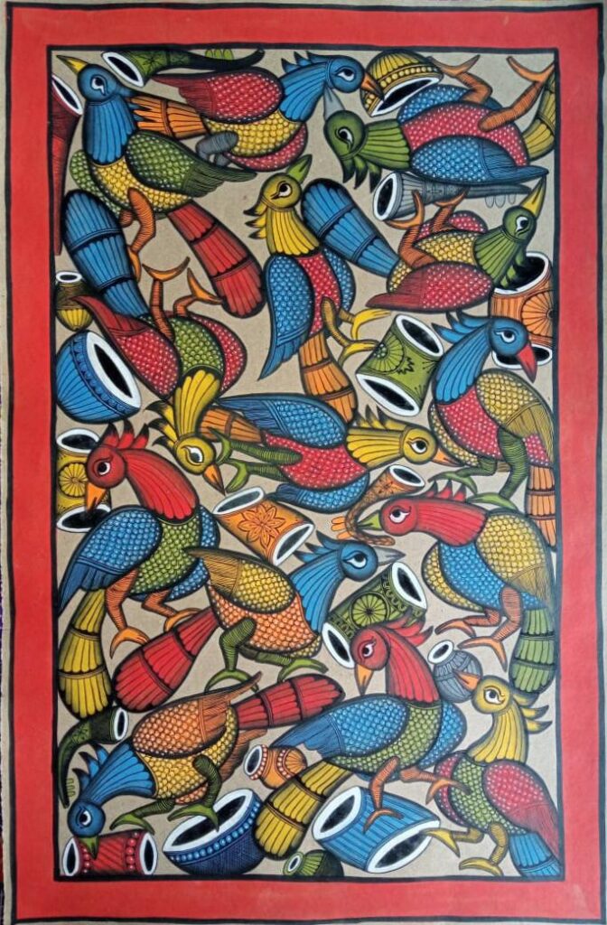 Handpainted Patua Painting by Laltu Chitrakar (14 x 11 in)