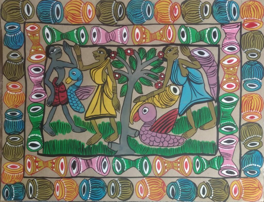 Tribal dance #9 - Patua/Pattachitra painting (14