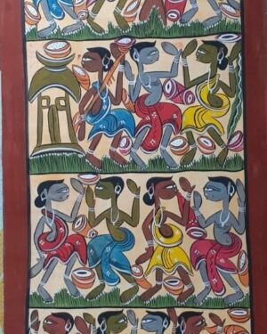 Tribal dance - Patua-Pattachitra painting - Sitara Chitrakar - 01