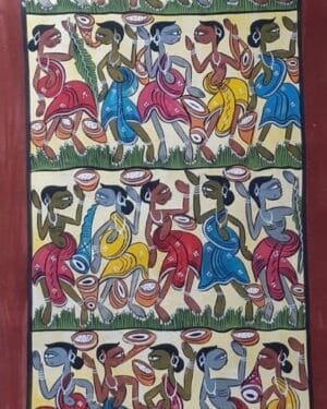 Tribal dance - Patua-Pattachitra painting - Sitara Chitrakar - 02
