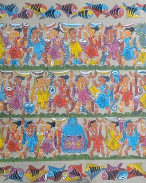 Tribal dance - Patua-Pattachitra painting - Sitara Chitrakar - 08