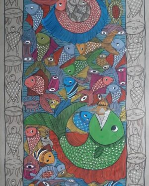 Fish marriage- Patua-Pattachitra painting - Tinku Chitrakar - 05