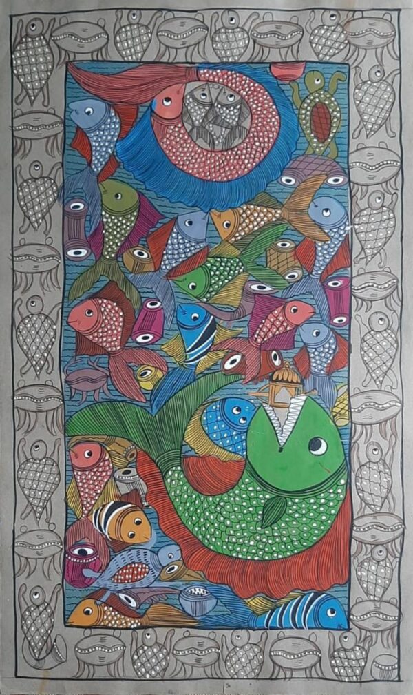 Fish marriage- Patua-Pattachitra painting - Tinku Chitrakar - 05