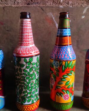Patua art handpainted bottles - Indian handicraft - Mabiya - 01