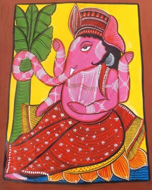 Shree Ganesha -Kalighat Painting-Khursed Chitrakar 02