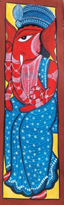Shree Ganesha-Kalighat Painting-Khursed Chitrakar 07