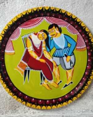 Kalighat painting on plate - Indian handicraft - Ajay Chitrakar - 01