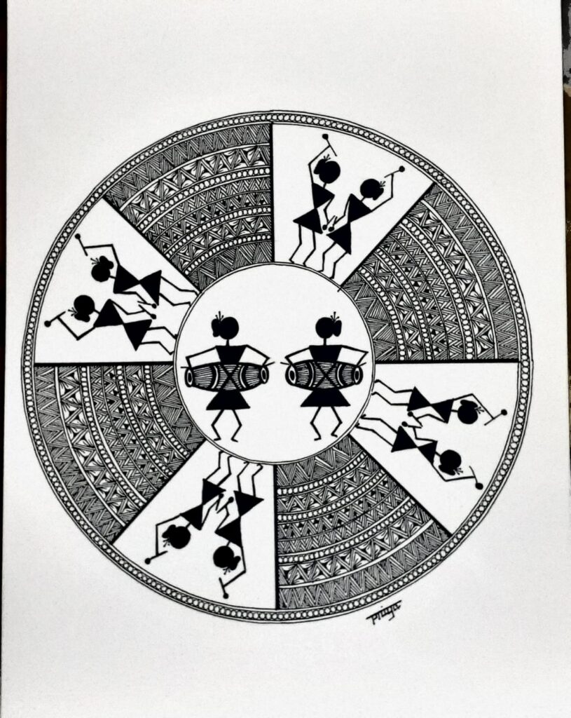 WARLI MANDALA#4-MANDALA ART-(27.5x21cms-A4 paper) - International ...