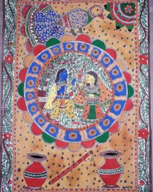 Radha Krishna - Madhubani painting - Ashish - 07