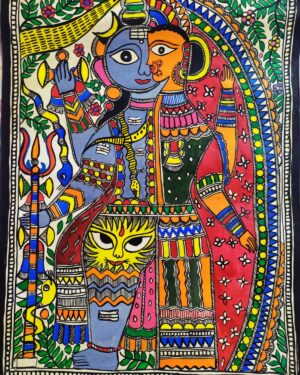 Ardhnareshwar - Madhubani painting - Avdhesh Kumar - 06