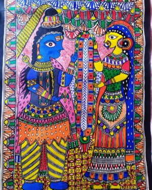 Shiv Parvati Vivah - -Madhubani painting - Avdhesh Kumar - 08