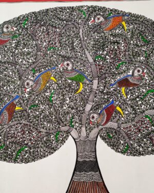 Tree of Life - Madhubani painting - Avdhesh Kumar - 09