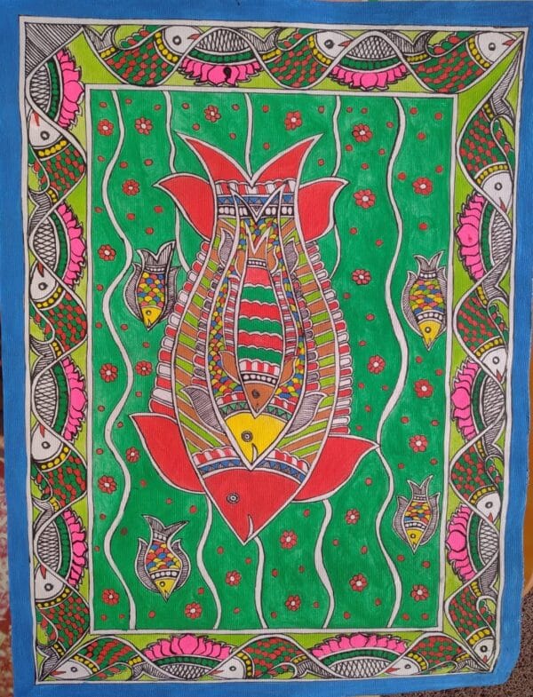 Fish - Madhubani painting - Priya Jha - 02